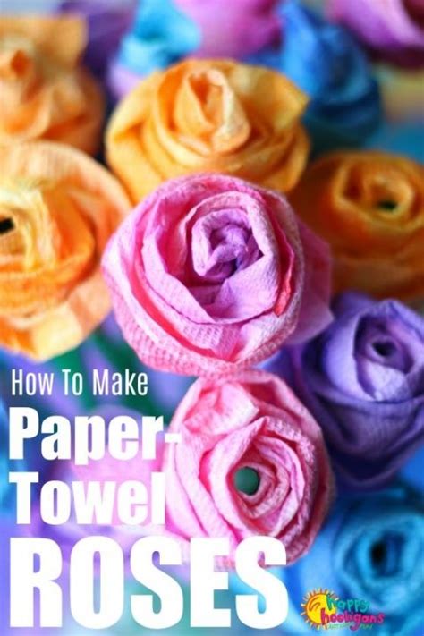 Paper Towel Roses For Kids To Make And Give | Paper towel crafts, Paper flowers for kids, Paper ...