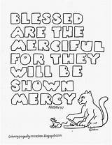 Coloring Pages Kids Blessed Merciful Matthew Bible Printable School  sketch template