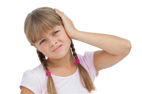 Little girl suffering from earache on white background - Chiropractic ...