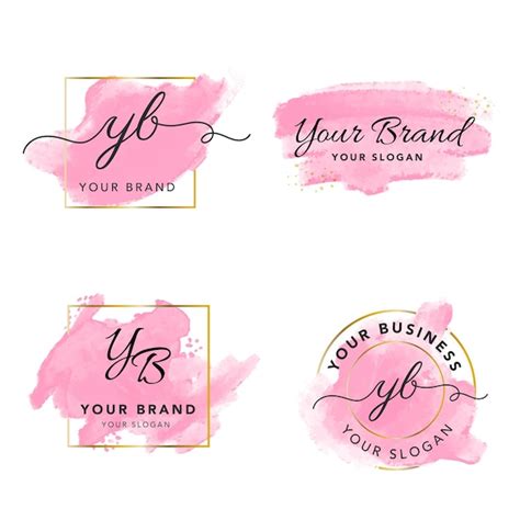 Free Vector | PrintWatercolor Splash logo branding Feminine luxury logo gold design template ...