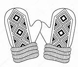 Mittens Coloring Page sketch template