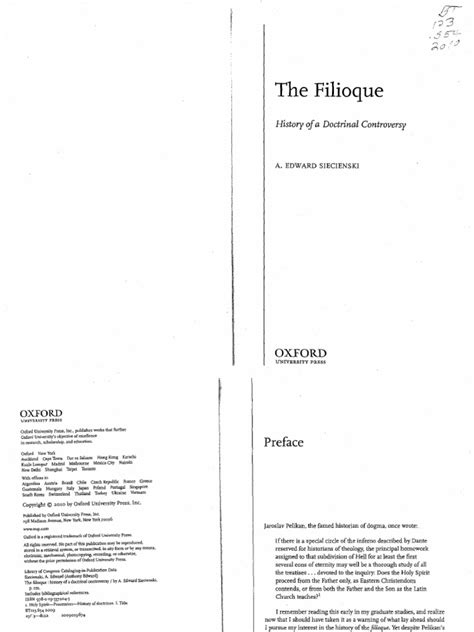 The Filioque: History of A Doctrinal Controversy | PDF