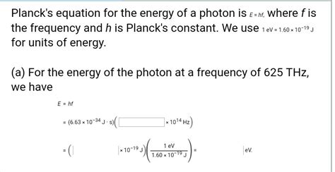 Solved Planck's equation for the energy of a photon is E-ht, | Chegg.com