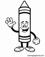 Happy Crayon Coloring Page  Free Printable Pages sketch template