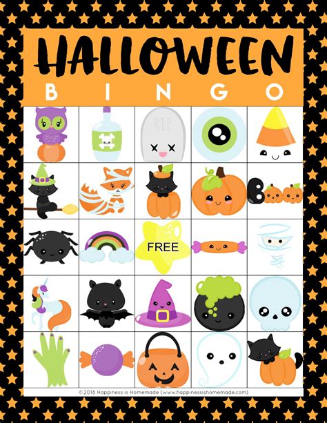 Free Printable Halloween Bingo Cards For 20 Players