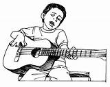 Online coloring Pages Coloring Page The player On Guitars Musical  sketch template