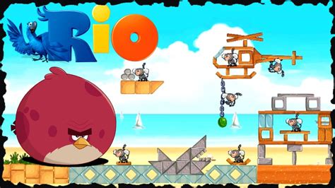 Angry Birds Rio - Beach Volley All Levels Three Star Walkthrough - YouTube