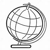 Sketch Of School Globe Coloring Book Isolated Object On White  sketch template