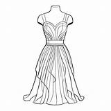 Download Elegant Evening Dress Drawing Coloring Pages Online  Creative sketch template