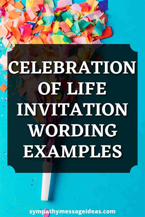 Celebration of Life Invitation Wording Ideas and Examples - Sympathy Message Ideas