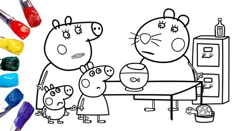 Peppa Pig Goes To The Vet ! | Peppa Pig Coloring Pages [1080p] - YouTube