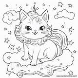 Unicorn Cat 45 coloring Page sketch template