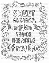 Fall Poem Coloring Page Digital Download Sweet As Sugar Pumpkin Pie  sketch template