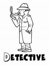 Detective coloring Pages sketch template