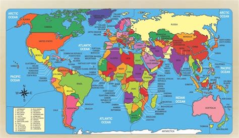 Weltkarte Puzzle Nennung der Länder und ihrer räumlichen Lage. | Etsy