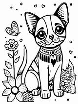Cute Cat Climbing Tree Coloring Page · Creative Fabrica sketch template