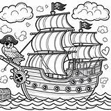 Coloring Page Pirate Ship Color For Kids sketch template