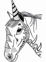 Evil Unicorn sketch template
