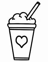 Milkshake Drawing Easy Coloring Page Free Printable PDF sketch template