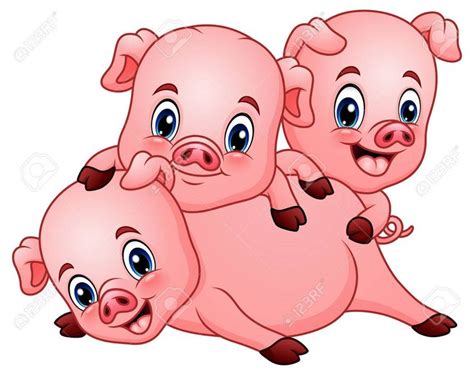 Three little pig cartoon Stock Photo , #spon, #cartoon, #pig, #Photo, # ...