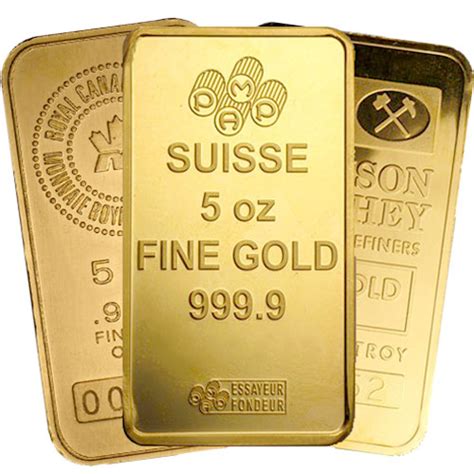 Buy 5 oz Gold Bars Online (Varied Brands) l JM Bullion™