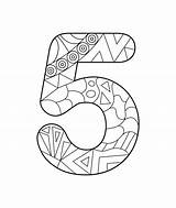 Number Five Coloring Page sketch template