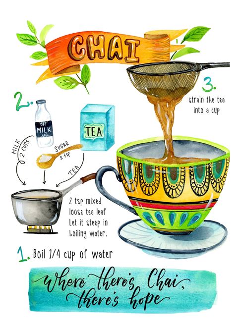 Printable Chai Art Indian Tea Illustration Tea Lovers - Etsy India | Tea illustration, Indian ...