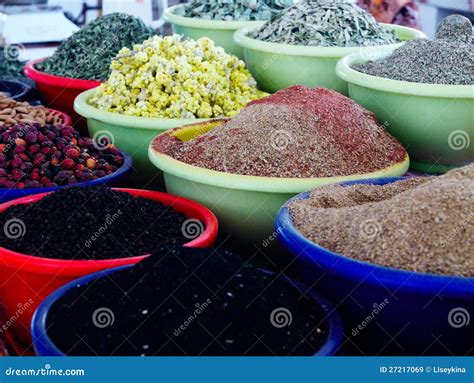 Spices at arabian market. stock image. Image of cinamon - 27217069