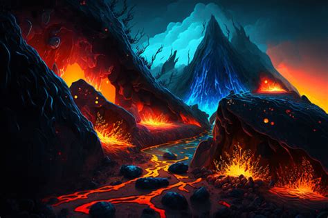 Volcano Eruption Lava Background