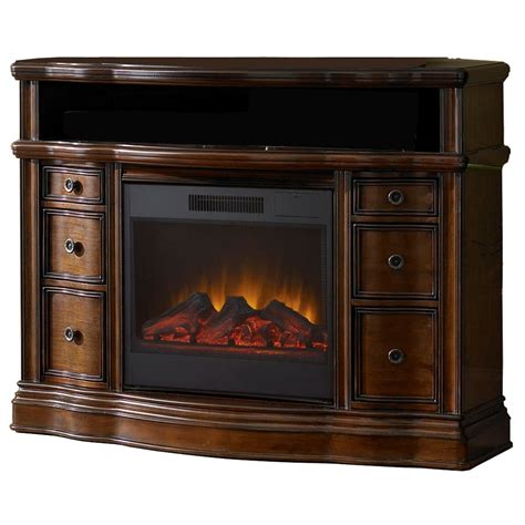 Allen + roth 48-in W 4,800-BTU Mink Wood Wall-Mount Electric Fireplace with Remote Control at ...