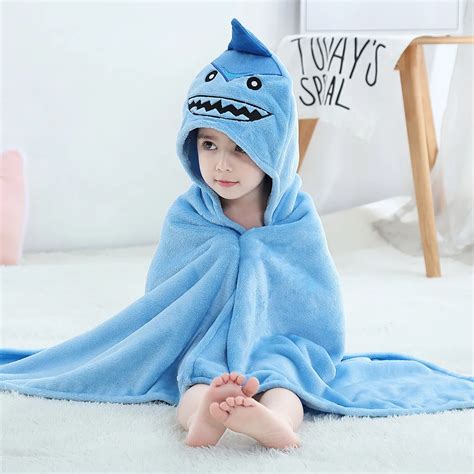 Kids Bathrobe Animal Hooded Beach Towel Bathrobes For Boys Girls Children Sleepwear Toddler Baby ...