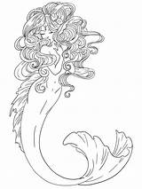 Coloriage Magnifique Sirène  Télécharger Et Imprimer Gratuit Sur sketch template