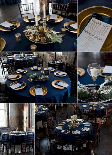 40+ Gorgeous Navy Blue Wedding Party Decoration Ideas | Navy blue and gold wedding, Winter ...