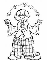 Juggling Clown Coloring Page Sketch sketch template