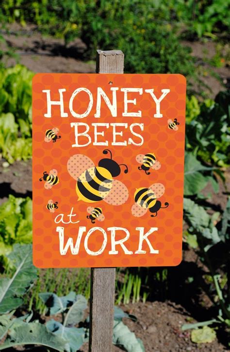 Gift for beekeepers! Honey Bees At Work Sign 9" X 12" (tangerine) SKU: SN912538 by ...