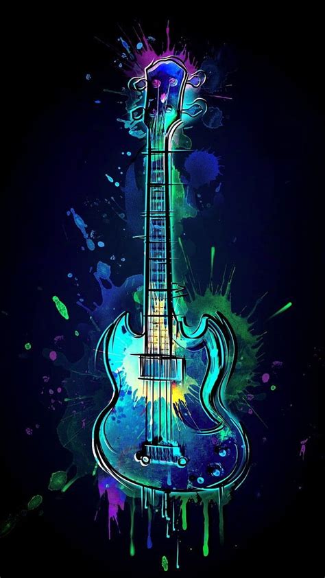 Guitar art. Guitar art painting, Music notes art, Music artwork, Cool Guitar iPhone HD phone ...