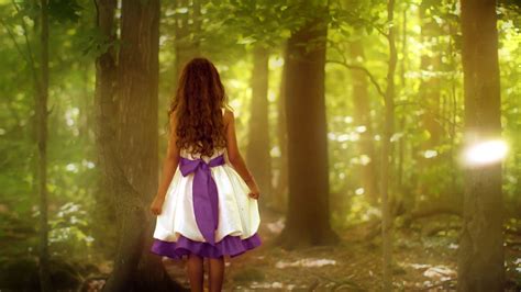 Girl in white and purple dress and trees HD wallpaper | Wallpaper Flare