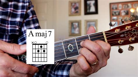 Amaj7 Open Position Guitar Chord - YouTube