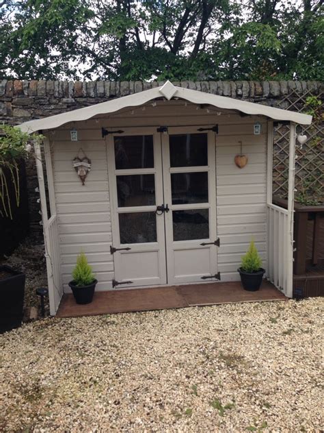 Painted my dark brown shed with Cuprinol shades in natural stone ...