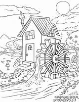 Watermill Coloring Pages sketch template