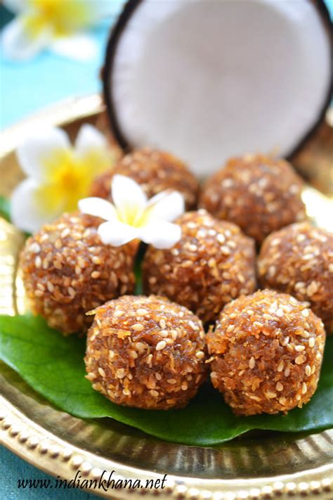 Indian Khana: Coconut Jaggery Ladoo | Kobbari Louz | Diwali Sweets Recipes