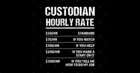 Custodian Hourly Rate Funny Birthday Gift - Custodian - Pin | TeePublic