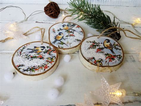 Winter Birds Christmas Ornament Set Nature Christmas Tree - Etsy