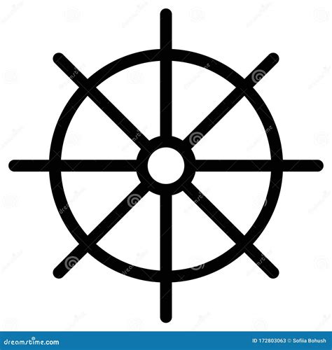 Dharmachakra. Wheel of Dharma - a Symbol of Buddhism and Hinduism Flat Vector Icon for Apps and ...