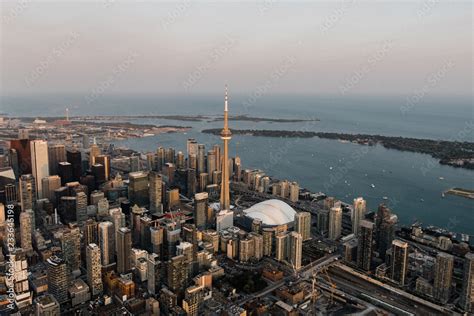 Toronto skyline at sunset Stock Photo | Adobe Stock