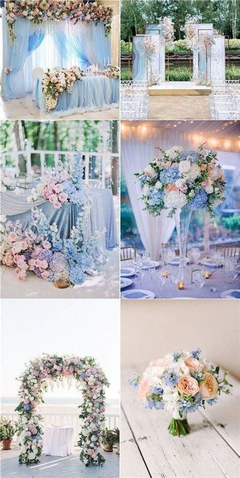 light baby blue and blush pink wedding color ideas #wedding #weddingcolors #weddingidea… in 2020 ...