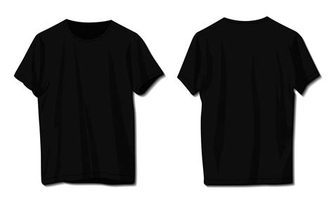 Blank Black t-shirt template. Front and back 5092229 Vector Art at Vecteezy