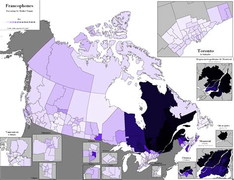 Carte Canada Francophone - Nord Carte