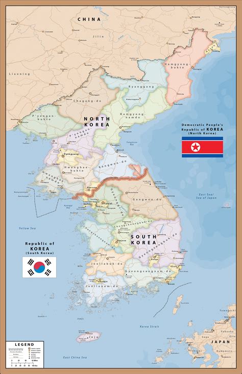 North Korea And South Korea Map At Night - Map Costa Rica and Panama