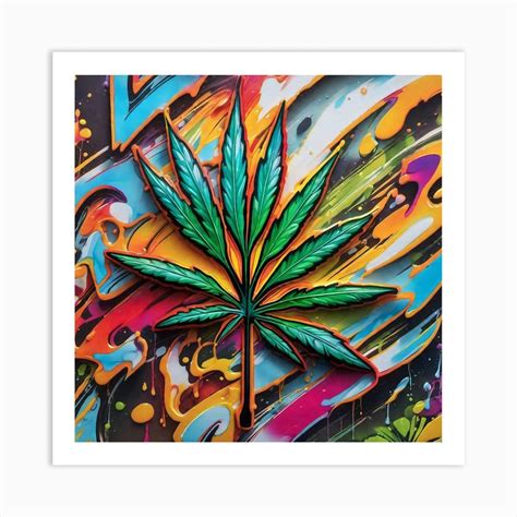 Marijuana Leaf 15 Art Print by Noctarius - Fy